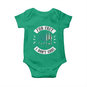 Fun Fact I Dont Care Baby Onesie Retro US Flag Skull Skeleton Funny Saying Quote TS10 Irish Green Print Your Wear