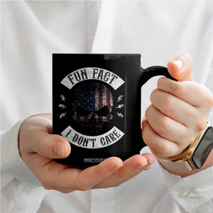 Fun Fact I Dont Care Coffee Mug Retro US Flag Skull Skeleton Funny Saying Quote TS10 Print Your Wear