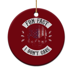 Fun Fact I Dont Care Ceramic Ornament Retro US Flag Skull Skeleton Funny Saying Quote TS10 1pc Red Print Your Wear