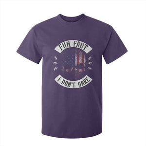 Fun Fact I Dont Care T Shirt For Kid Retro US Flag Skull Skeleton Funny Saying Quote TS10 Purple Print Your Wear