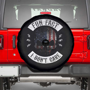 Fun Fact I Dont Care Spare Tire Cover Retro US Flag Skull Skeleton Funny Saying Quote TS10 Black Print Your Wear