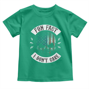 Fun Fact I Dont Care Toddler T Shirt Retro US Flag Skull Skeleton Funny Saying Quote TS10 Irish Green Print Your Wear
