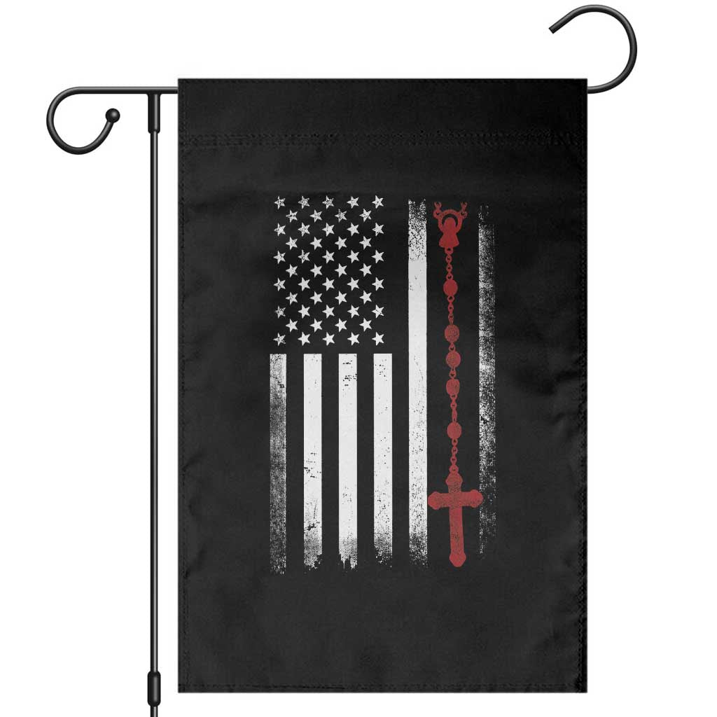 American Flag Rosary Catholic Cross Garden Flag TS10 Black Print Your Wear