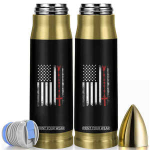 American Flag Rosary Catholic Cross Bullet Tumbler