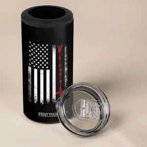 American Flag Rosary Catholic Cross 4 in 1 Can Cooler Tumbler TS10 Print Your Wear