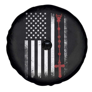 American Flag Rosary Catholic Cross Spare Tire Cover