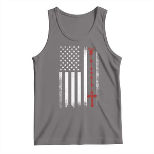 American Flag Rosary Catholic Cross Tank Top