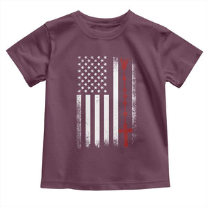 American Flag Rosary Catholic Cross Toddler T Shirt