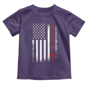 American Flag Rosary Catholic Cross Toddler T Shirt