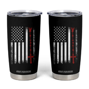 American Flag Rosary Catholic Cross Tumbler Cup