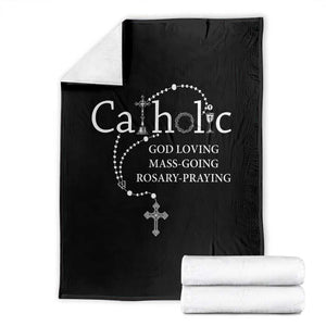 Catholic God Loving Mass Going Rosary Praying Faith Throw Blanket Jesus Eucharist Christianity