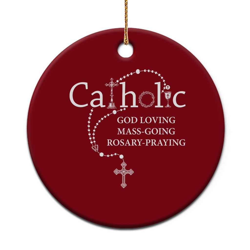 Catholic God Loving Mass Going Rosary Praying Faith Ceramic Ornament Jesus Eucharist Christianity TS10 1pc Red Print Your Wear