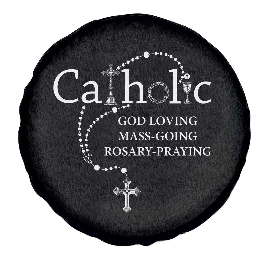 Catholic God Loving Mass Going Rosary Praying Faith Spare Tire Cover Jesus Eucharist Christianity