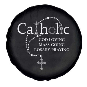 Catholic God Loving Mass Going Rosary Praying Faith Spare Tire Cover Jesus Eucharist Christianity