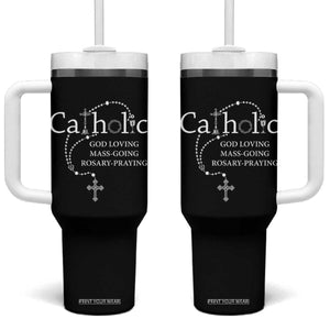 Catholic God Loving Mass Going Rosary Praying Faith Tumbler With Handle Jesus Eucharist Christianity