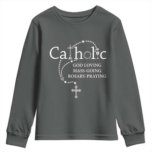 Catholic God Loving Mass Going Rosary Praying Faith Youth Sweatshirt Jesus Eucharist Christianity