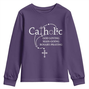 Catholic God Loving Mass Going Rosary Praying Faith Youth Sweatshirt Jesus Eucharist Christianity