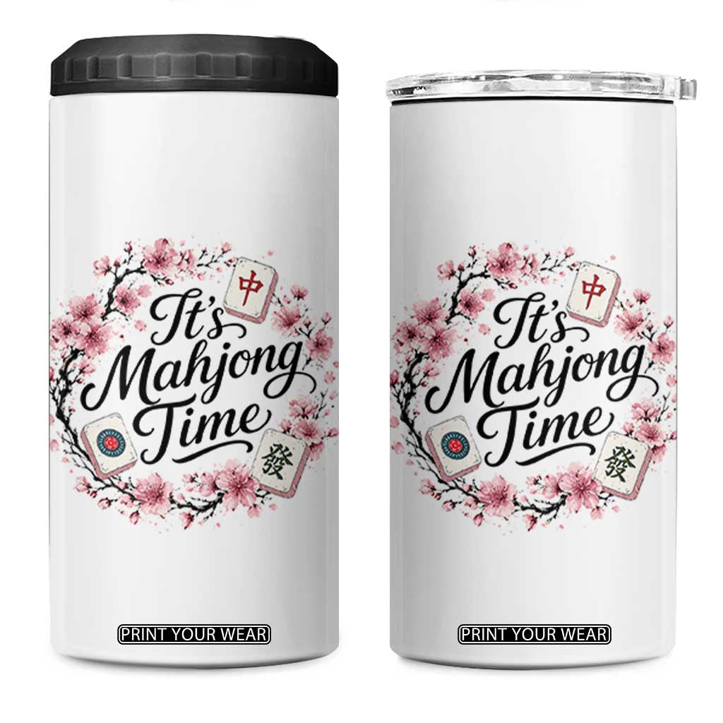 Mahjong 4 in 1 Can Cooler Tumbler Floral Mah Jongg