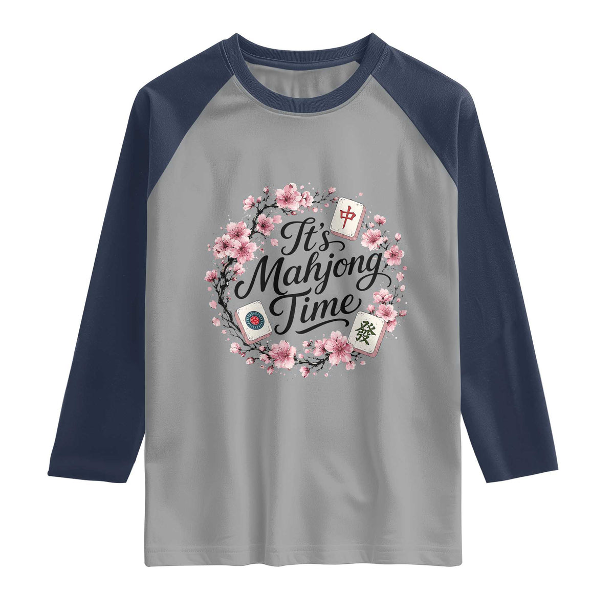 Mahjong Raglan Shirt Floral Mah Jongg