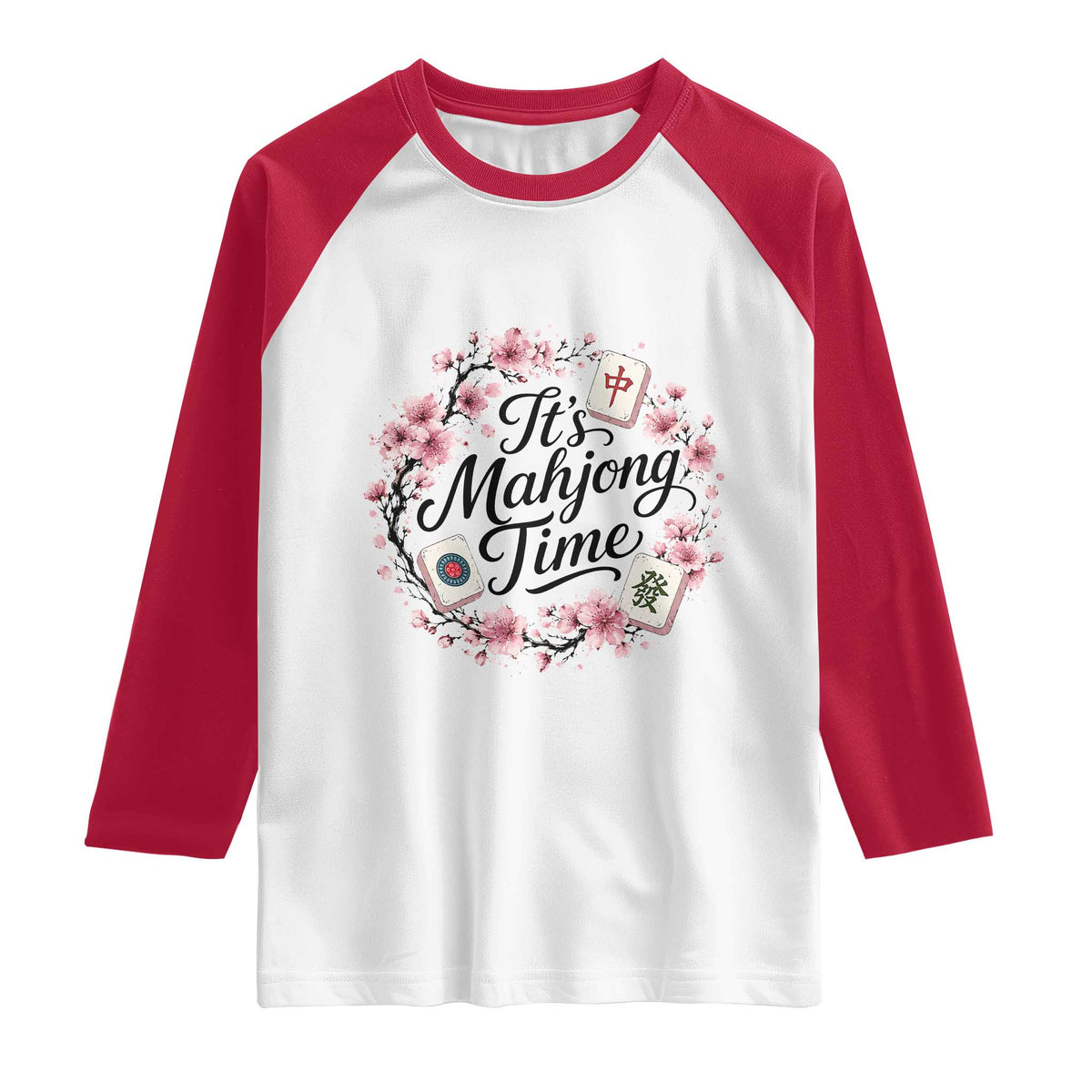 Mahjong Raglan Shirt Floral Mah Jongg