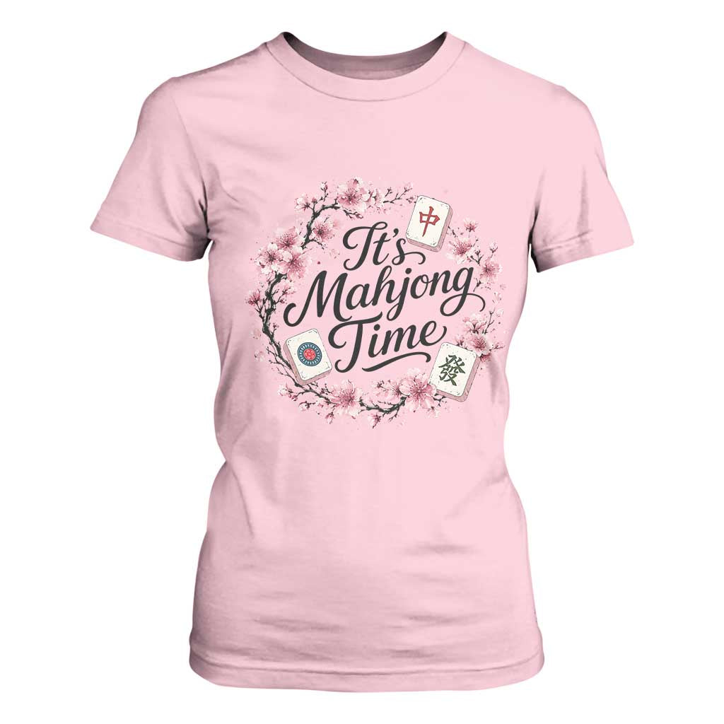 Mahjong T Shirt For Women Floral Mah Jongg TS10 Light Pink Print Your Wear