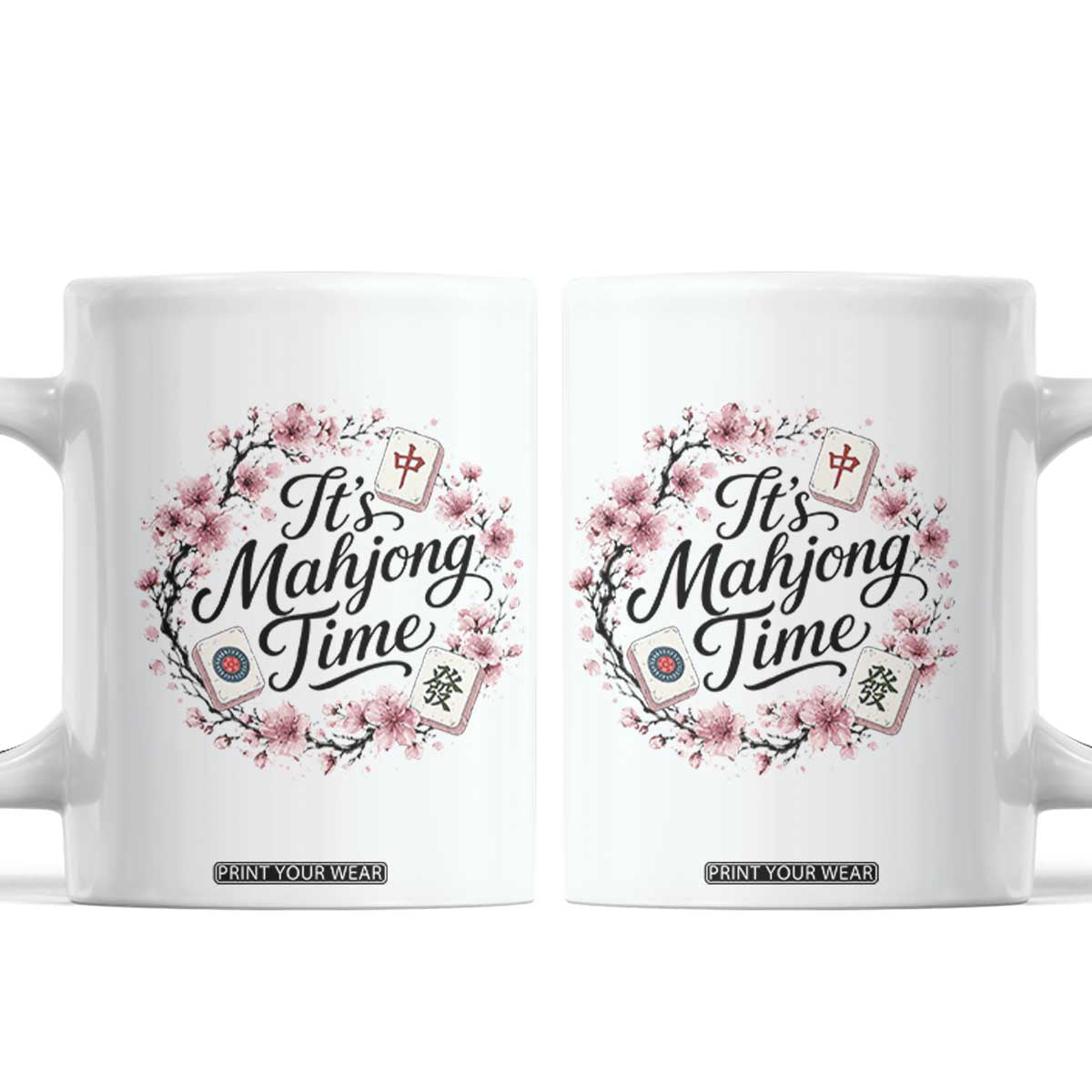 Mahjong Coffee Mug Floral Mah Jongg