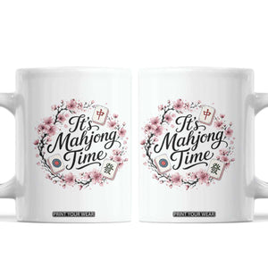 Mahjong Coffee Mug Floral Mah Jongg