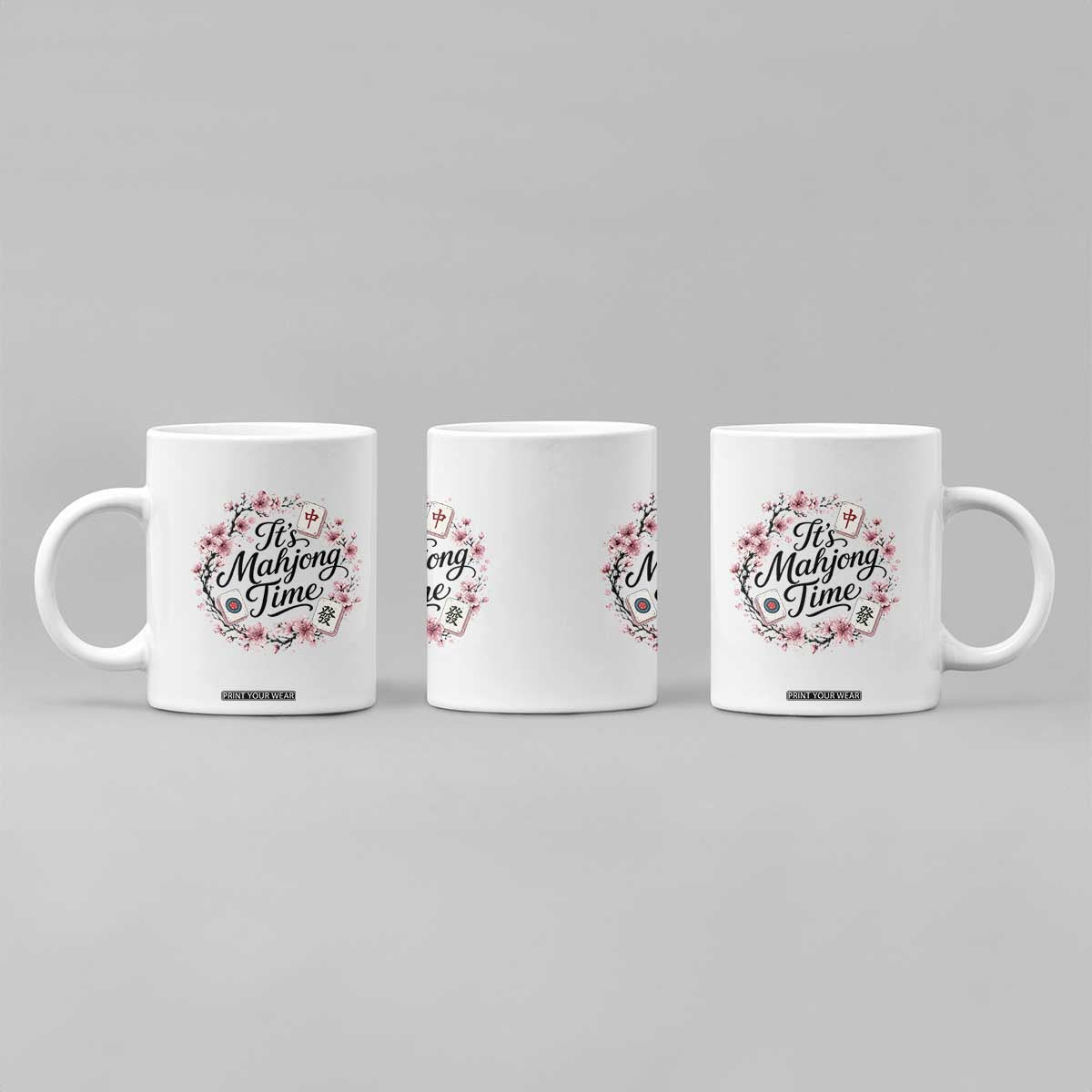 Mahjong Coffee Mug Floral Mah Jongg