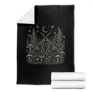 Mothman Throw Blanket Vintage Cryptid Graphic Gothic Forest Moth Mushroom Folklore Gift