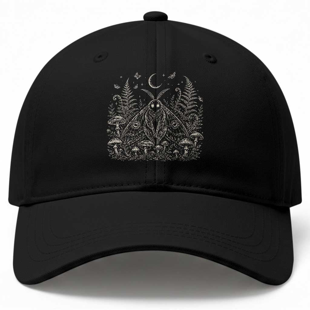 Mothman Baseball Cap Vintage Cryptid Graphic Gothic Forest Moth Mushroom Folklore Gift TS10 Print Your Wear