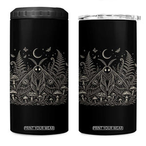 Mothman 4 in 1 Can Cooler Tumbler Vintage Cryptid Graphic Gothic Forest Moth Mushroom Folklore Gift