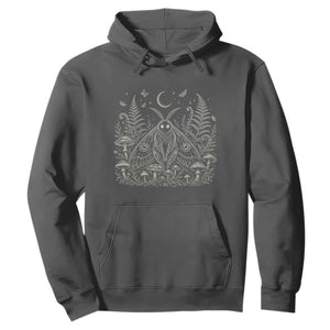 Mothman Hoodie Vintage Cryptid Graphic Gothic Forest Moth Mushroom Folklore Gift