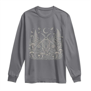 Mothman Long Sleeve Shirt Vintage Cryptid Graphic Gothic Forest Moth Mushroom Folklore Gift