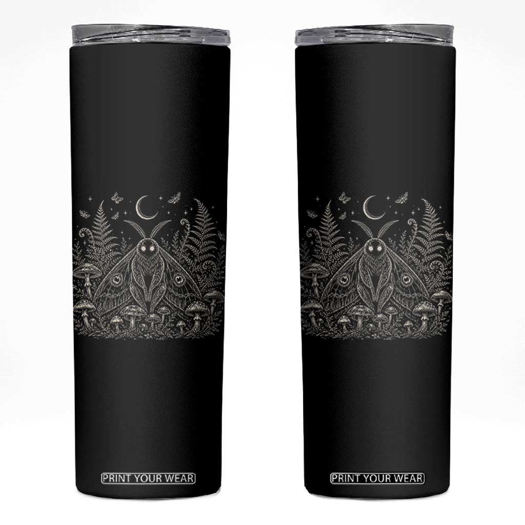 Mothman Skinny Tumbler Vintage Cryptid Graphic Gothic Forest Moth Mushroom Folklore Gift