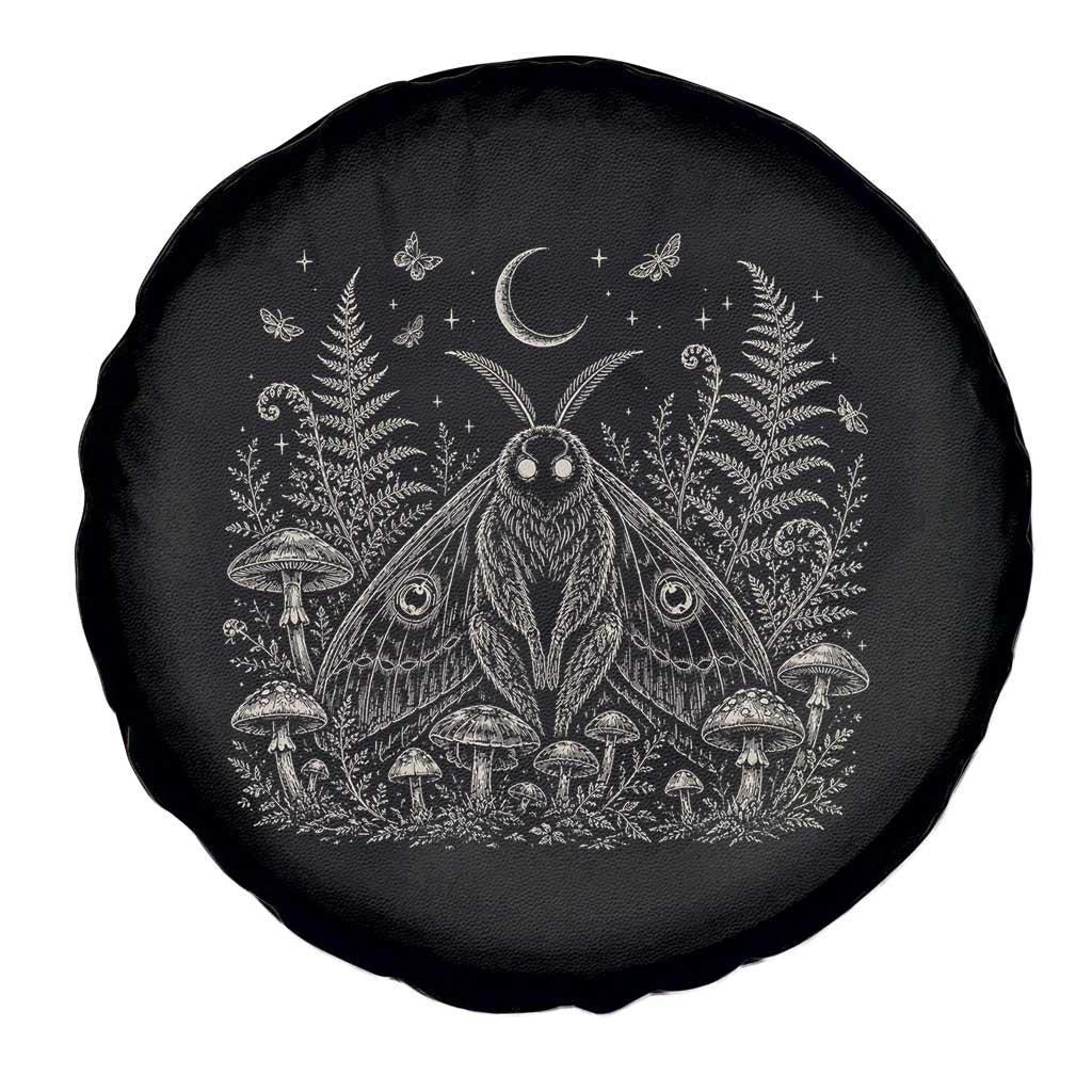 Mothman Spare Tire Cover Vintage Cryptid Graphic Gothic Forest Moth Mushroom Folklore Gift