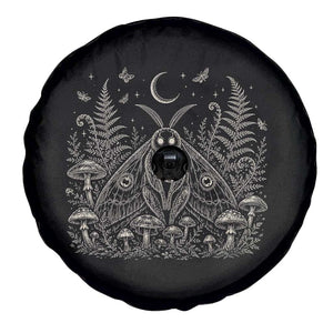 Mothman Spare Tire Cover Vintage Cryptid Graphic Gothic Forest Moth Mushroom Folklore Gift