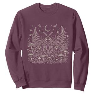Mothman Sweatshirt Vintage Cryptid Graphic Gothic Forest Moth Mushroom Folklore Gift
