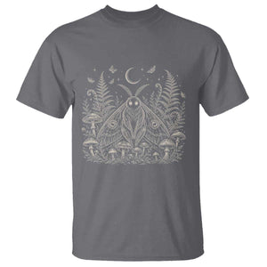 Mothman T Shirt Vintage Cryptid Graphic Gothic Forest Moth Mushroom Folklore Gift