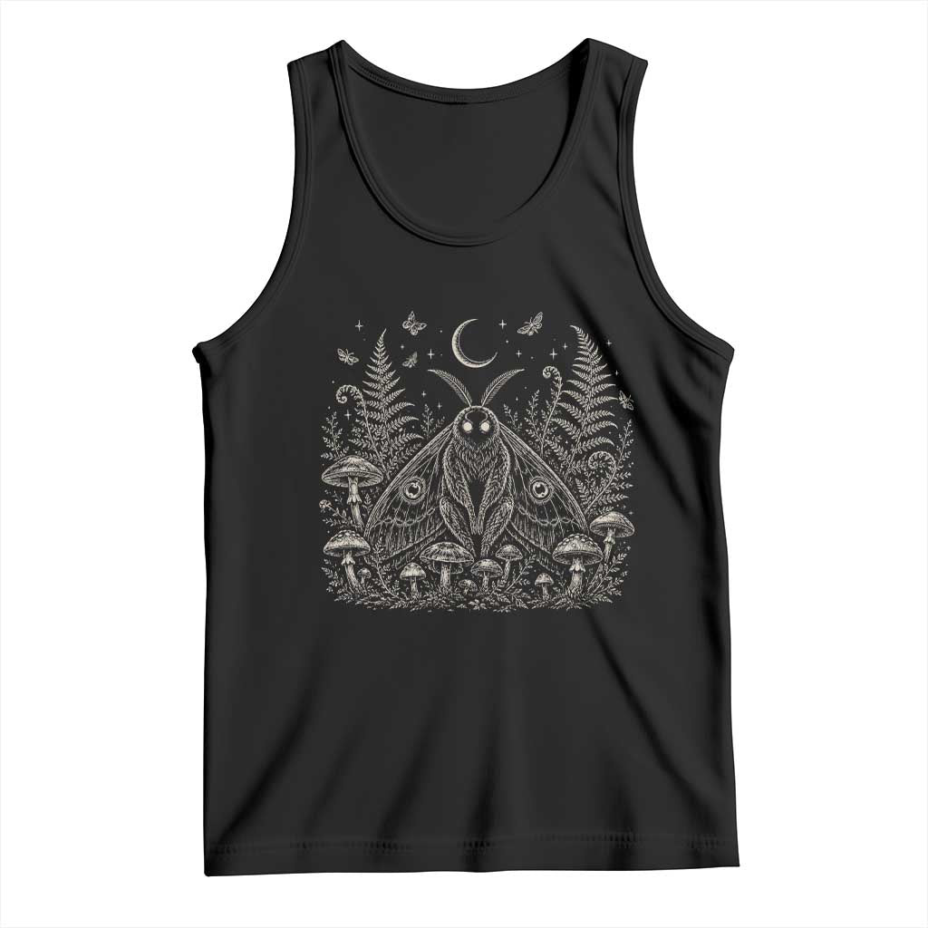 Mothman Tank Top Vintage Cryptid Graphic Gothic Forest Moth Mushroom Folklore Gift