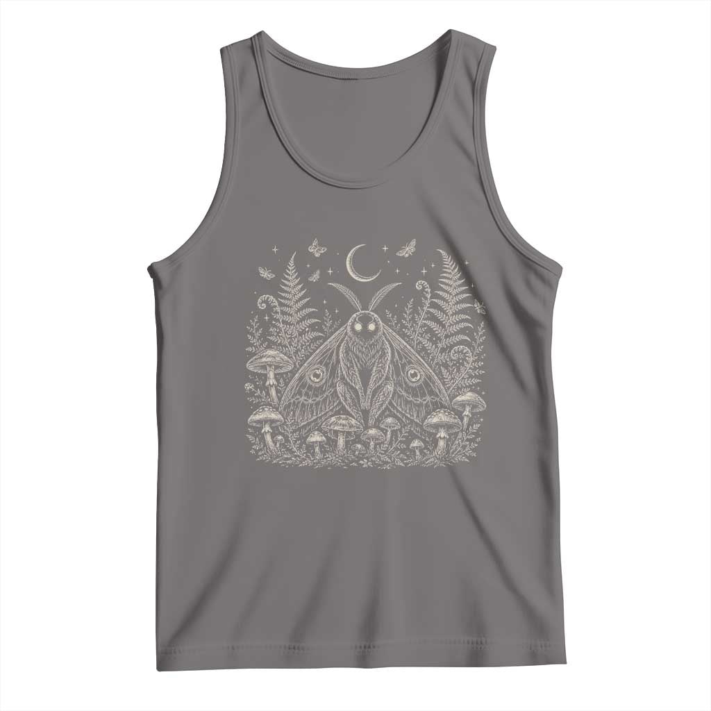 Mothman Tank Top Vintage Cryptid Graphic Gothic Forest Moth Mushroom Folklore Gift