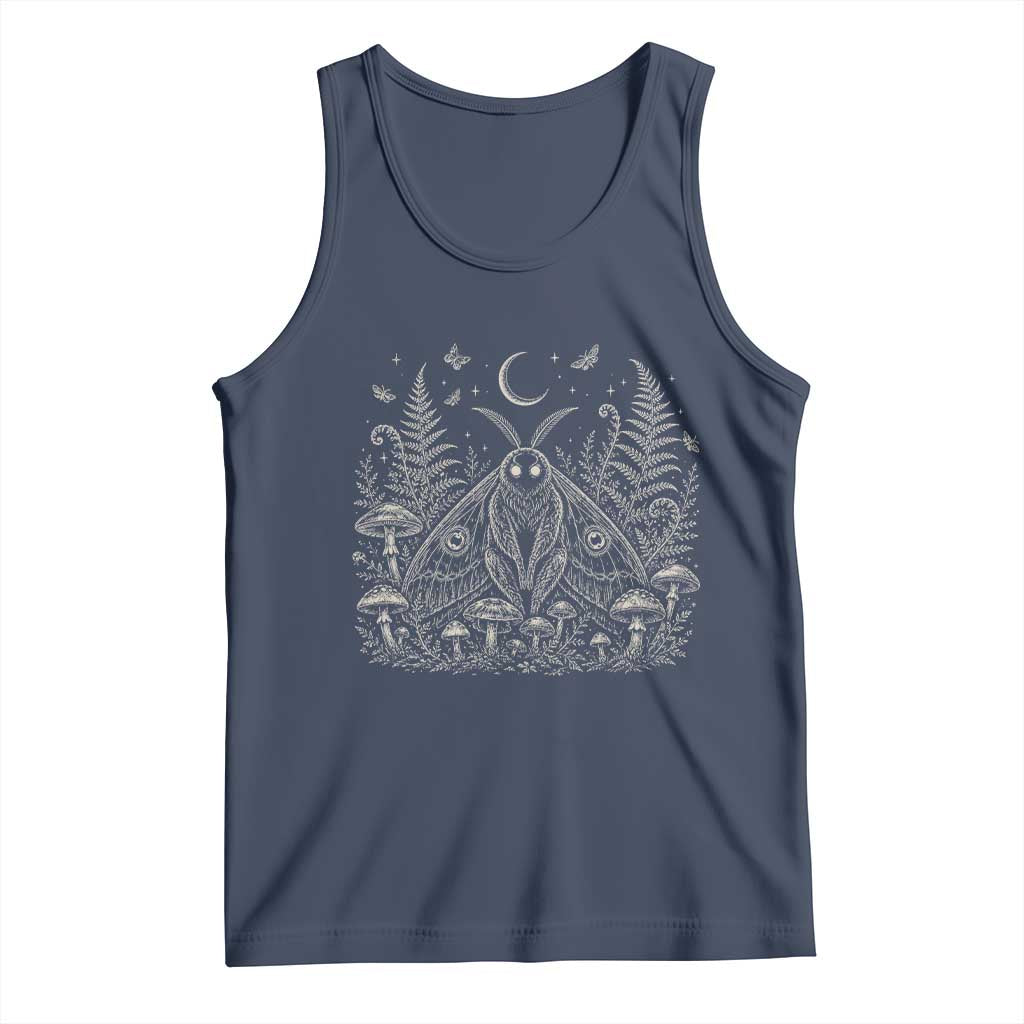 Mothman Tank Top Vintage Cryptid Graphic Gothic Forest Moth Mushroom Folklore Gift