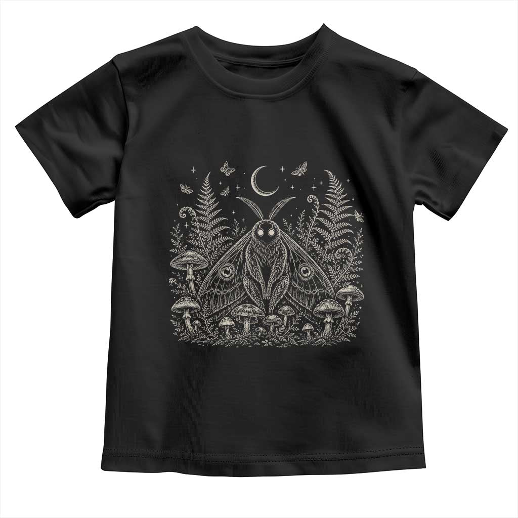 Mothman Toddler T Shirt Vintage Cryptid Graphic Gothic Forest Moth Mushroom Folklore Gift