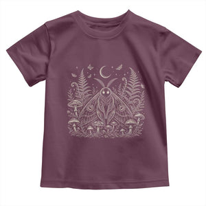 Mothman Toddler T Shirt Vintage Cryptid Graphic Gothic Forest Moth Mushroom Folklore Gift