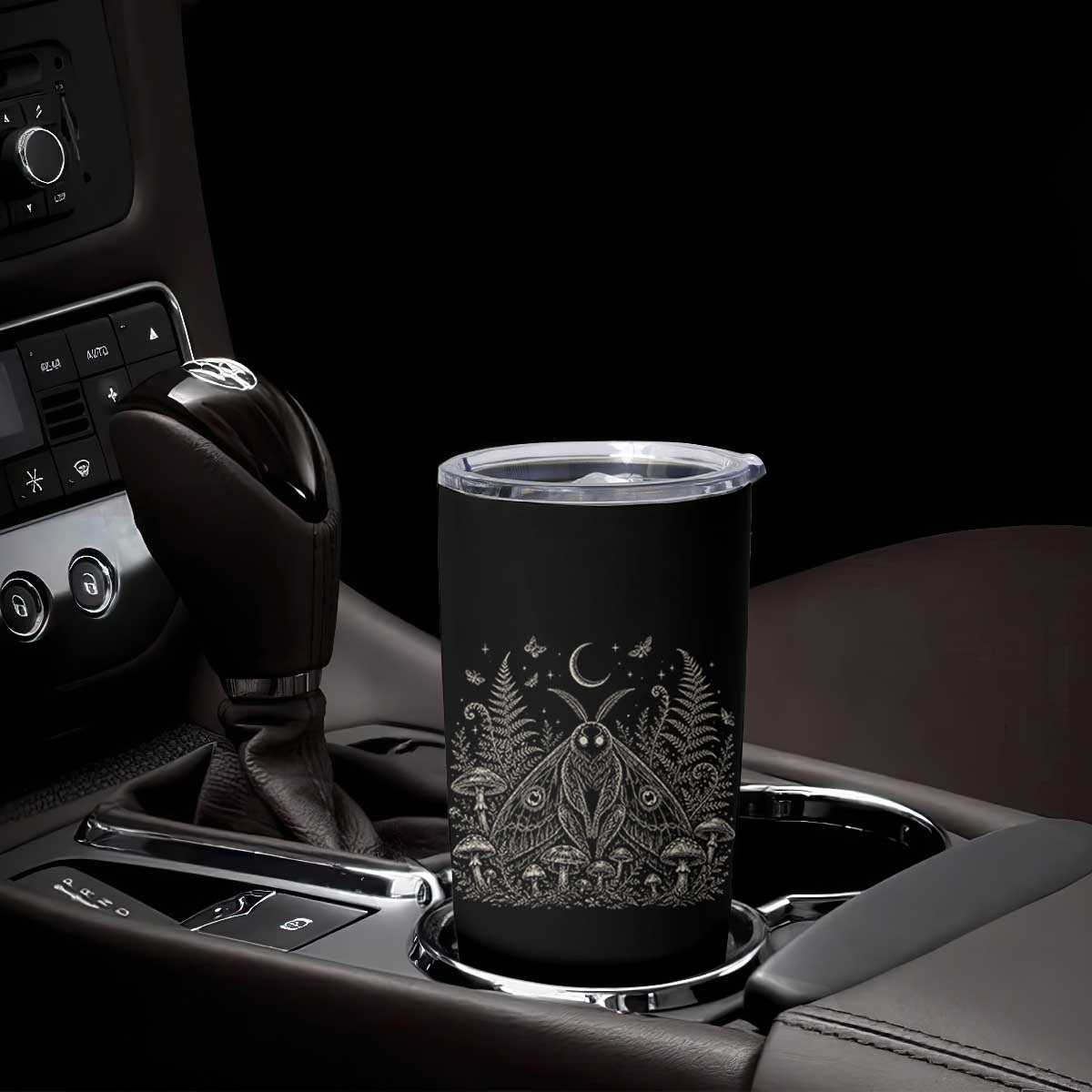 Mothman Tumbler Cup Vintage Cryptid Graphic Gothic Forest Moth Mushroom Folklore Gift