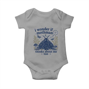 Funny Mothman Baby Onesie I Wonder If Mothman Thinks About Me Too Cryptid Weirdcore