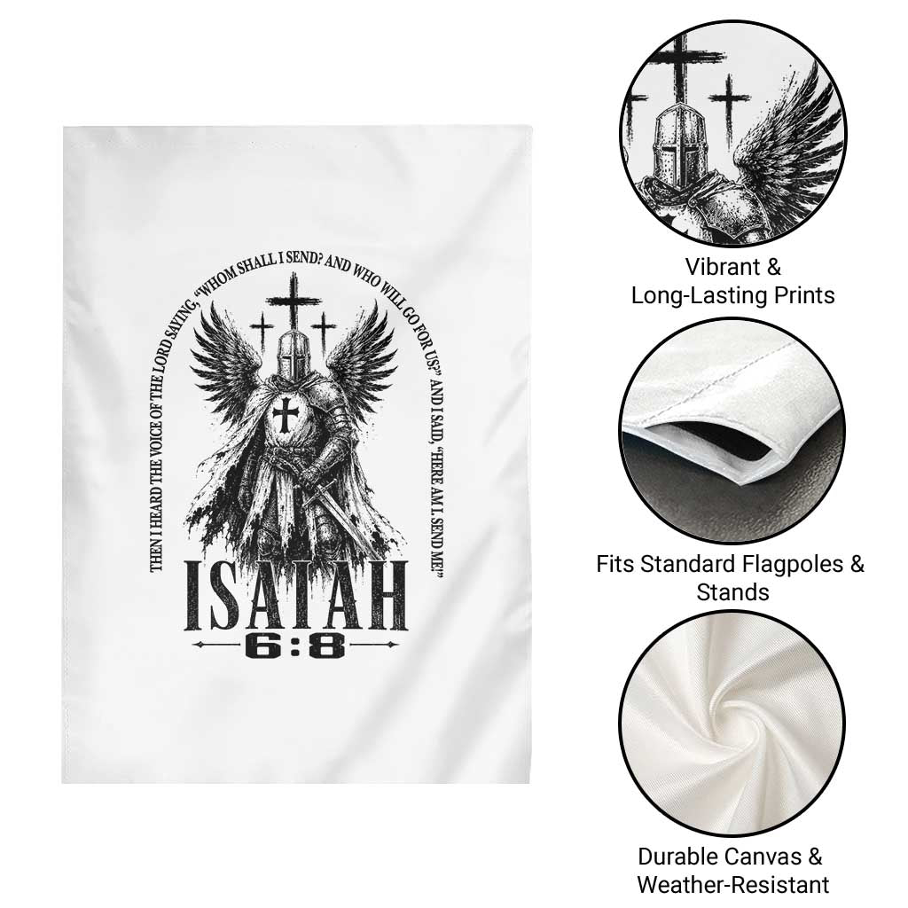 Here Am I Send Me Isaiah 6 8 Catholic Knight Templar Crusader Faith Garden Flag