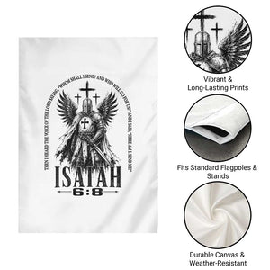 Here Am I Send Me Isaiah 6 8 Catholic Knight Templar Crusader Faith Garden Flag