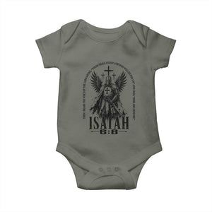 Here Am I Send Me Isaiah 6 8 Catholic Knight Templar Crusader Faith Baby Onesie