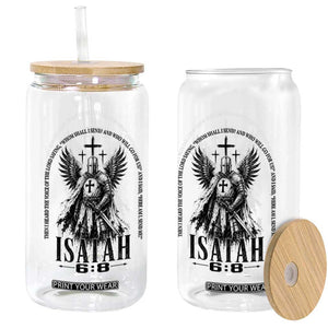 Here Am I Send Me Isaiah 6 8 Catholic Knight Templar Crusader Faith Glass Can