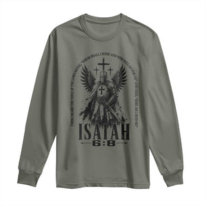 Here Am I Send Me Isaiah 6 8 Catholic Knight Templar Crusader Faith Long Sleeve Shirt